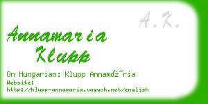 annamaria klupp business card